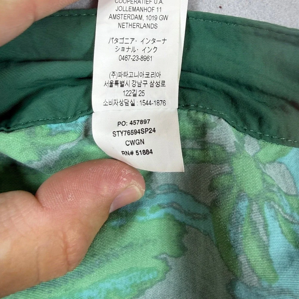 Patagonia Baggies Board Shorts Women 16 Green Tropical Palm NetPlus STY76594SP24